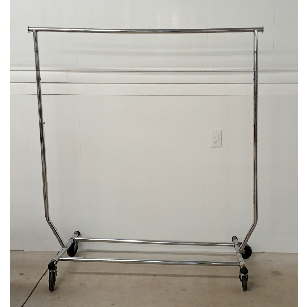 ROLLING CLOTHES RACK W/ EXTENDABLE ENDS