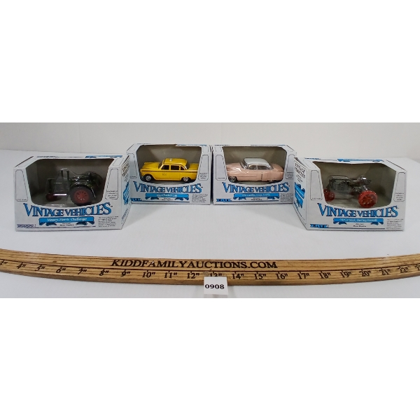 LOT OF 4 - ERTL DIECAST MODELS - INCL 1959 CHECKER CAB, ETC. 