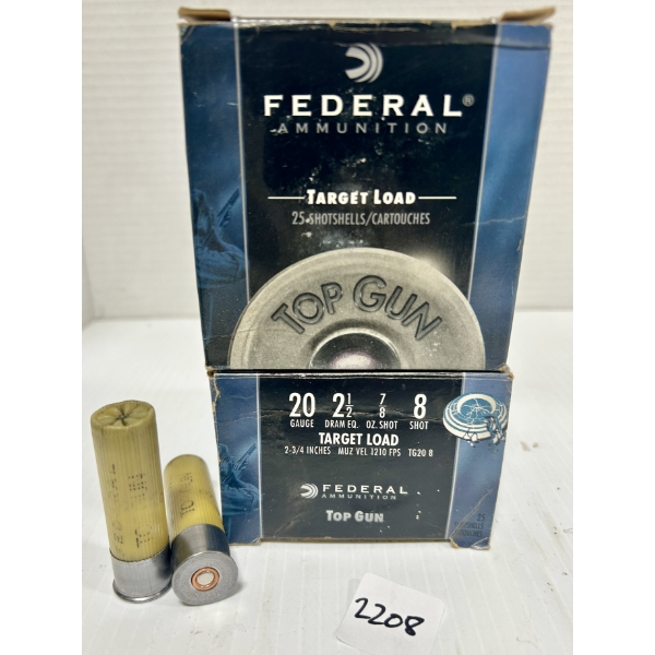 AMMO: 50X FEDERAL 20 GA 2-3/4 IN - #8