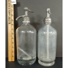 Image 1 : LOT OF 2 - SAN FRANCISCO & HAYES BRO'S - CLEAR ACID-ETCHED - SELTZER BOTTLES