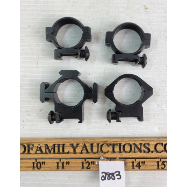 LOT OF 4 - MISC 1IN SCOPE RINGS