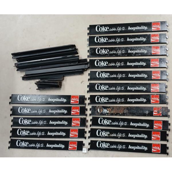 QTY OF COCA-COLA "ADDS LIFE TO HOSPITALITY" DISPLAY RACK PARTS