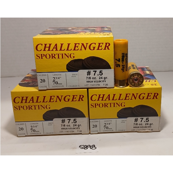 AMMO: 75X CHALLENGER 20GA - 2 3/4IN - #7.5 SHOT 