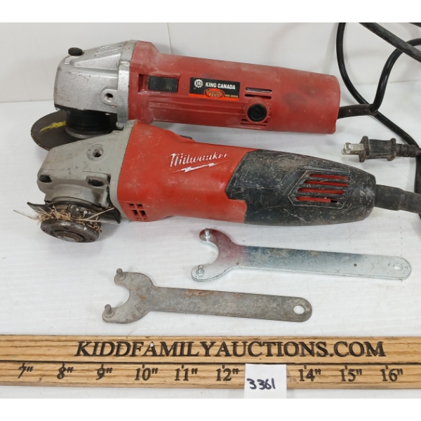 LOT OF 2 - KING CANADA & MILWAUKEE GRINDER & SANDER