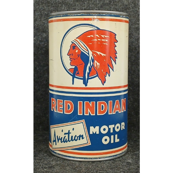 RED INDIAN AVIATION MOTOR OIL QT CAN
