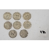 Image 2 : LOT OF 8 - CDN 25 CENT SILVER PCS - INCL 1957 & 1967