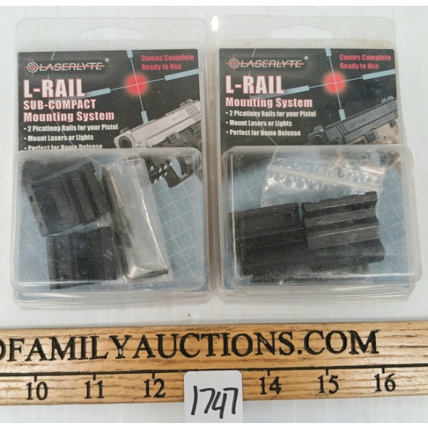 LOT OF 2 - LASERLYTE L-RAIL MOUNTING SYSTEM - INCL SUB-COMPACT