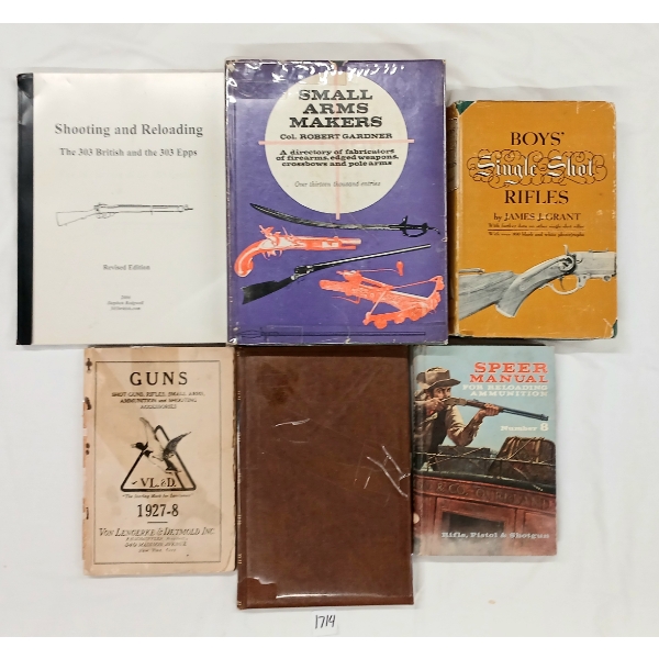 LOT OF 6 - FIREARM BOOKS - "SMALL ARMS MAKERS", "BOY'S SINGLE SHOT RIFLES", ETC