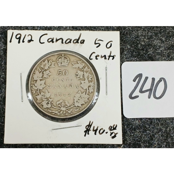 1912 CDN 50 CENT SILVER COIN