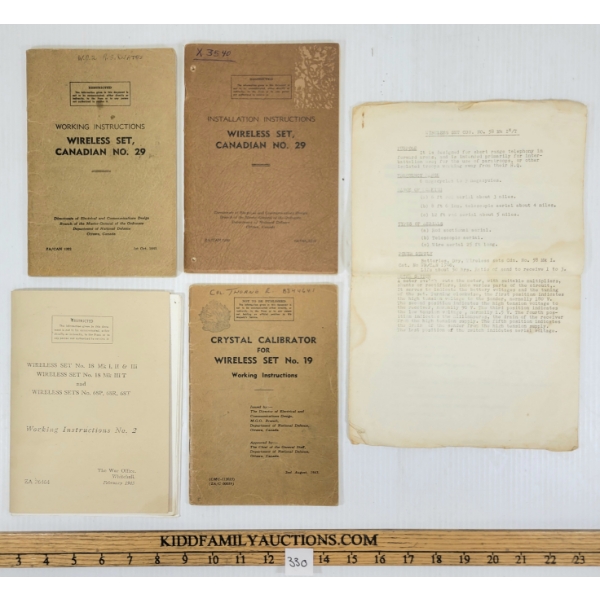 LOT OF 5 - WWII CDN WIRELESS SETS TRAINING PAMPHLETS