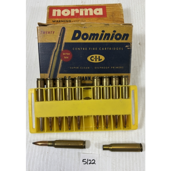 AMMO / BRASS: 10 X 6.5 MS LIVE (RELOADS) & 40 X BRASS