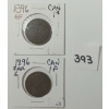Image 1 : LOT OF 2 - 1896 CDN LARGE PENNIES
