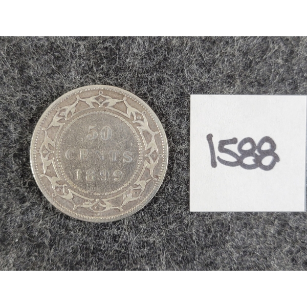 1899 NEWFOUNDLAND 50 CENT SILVER COIN