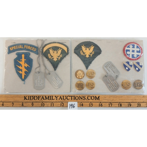 LOT OF 17 - U.S. DOG TAGS & INSIGNIA - INCL SPECIAL FORCES