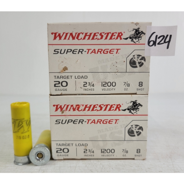 AMMO: 50X WINCHESTER 20GA - 2-3/4IN - #8 SHOT 