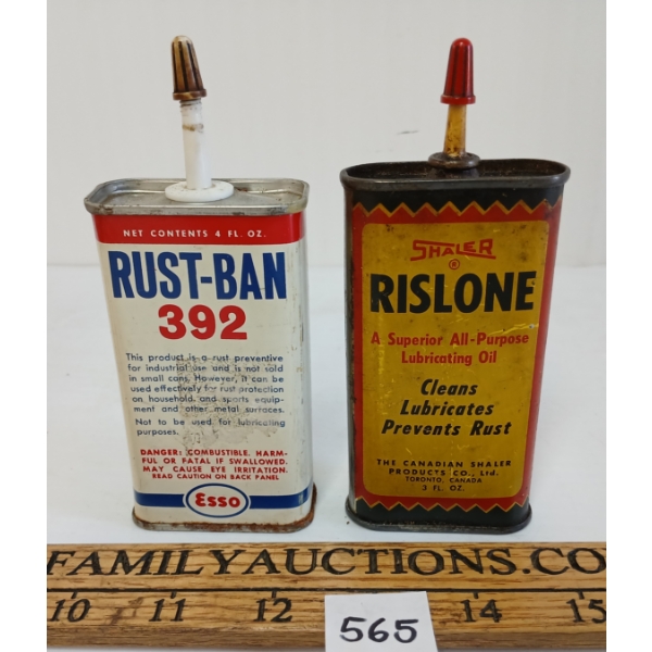 LOT OF 2 - ESSO RUST-BAN 392 & SHALER RISLONE - 3 & 4OZ CANS