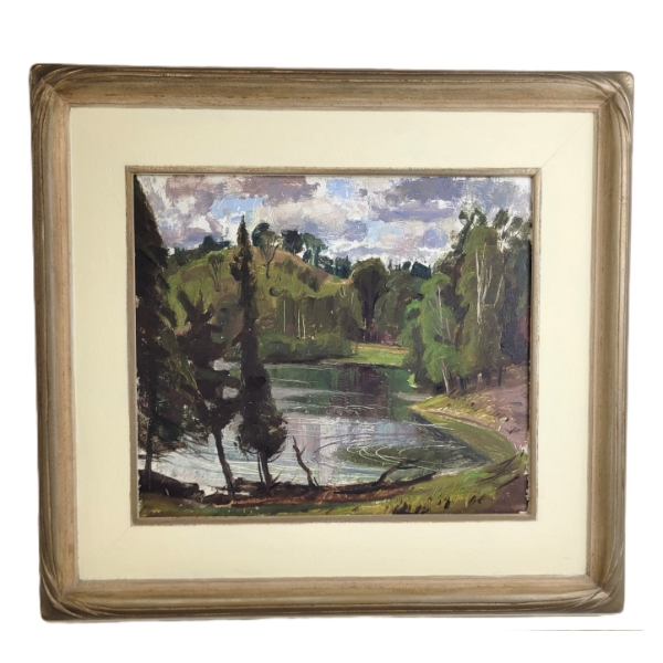 POND BY LAWRENCE ARTHUR COLLEY(1894 - 1954) - FRAMED OIL ON BOARD