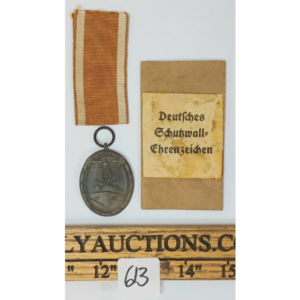 WWII GERMAN WEST WALL MEDAL - INCL RIBBON & ORIG PACKAGE