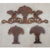 Image 2 : LOT OF 3 - CAST IRON PEDIMENT & WALL HANGINGS