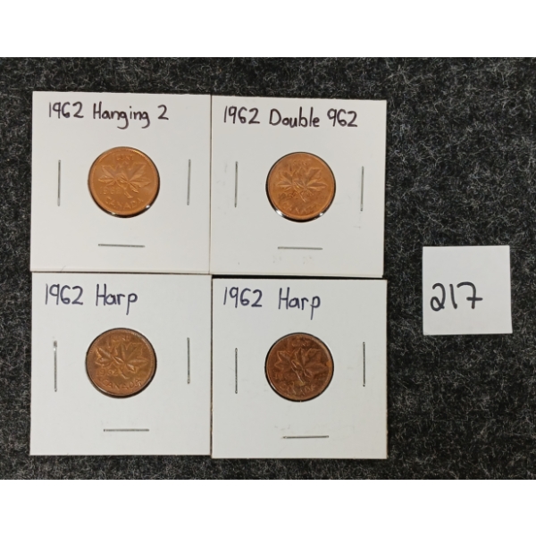 LOT OF 4 - 1962 CDN CENTS