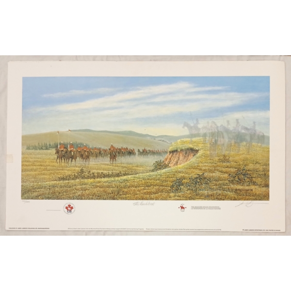 LOT OF 4 - "THE MARCH WEST", "THE GRADUATION", "A CULTURAL EXCHANGE", ETC, BY JAMES LUMBERS - PRINTS