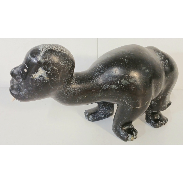 "SHAMAN TO BEAR TRANSFORMATION" BY MAUDIE RACHEL OKITTUQ (PRS CDN ARTIST) - STONE & BONE