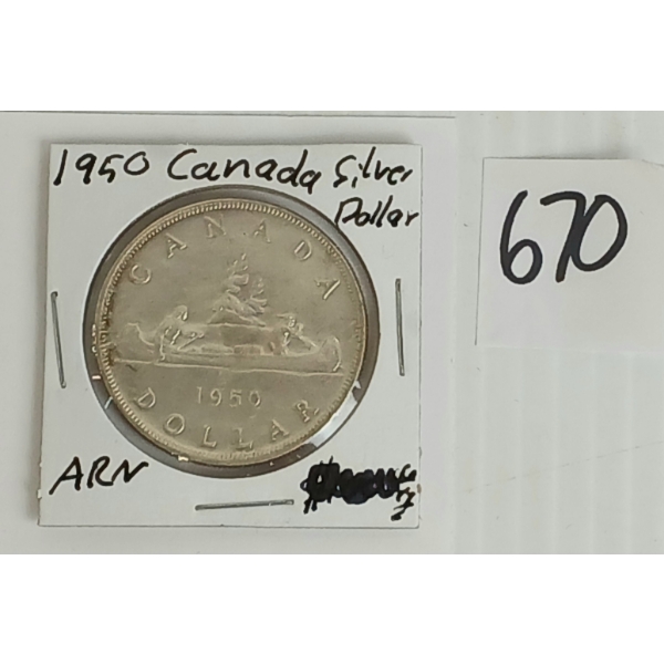 1950 CDN SILVER DOLLAR COIN