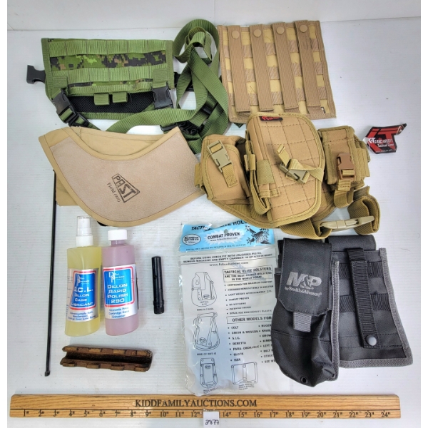 JOB LOT - STORAGE POUCHES, DILLON CASE POLISH & LUBRICANT, CLEANING ROD, ETC
