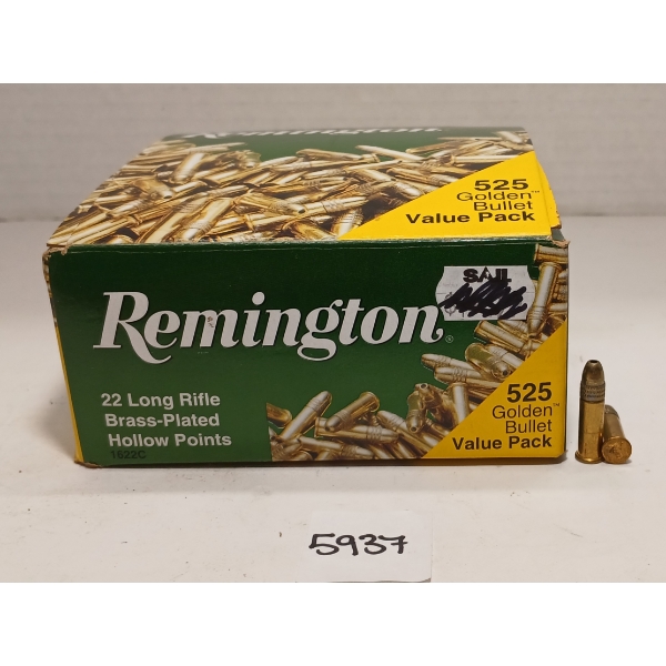 AMMO: APPROX 525X REMINGTON .22 LR - BRASS PLATED HP