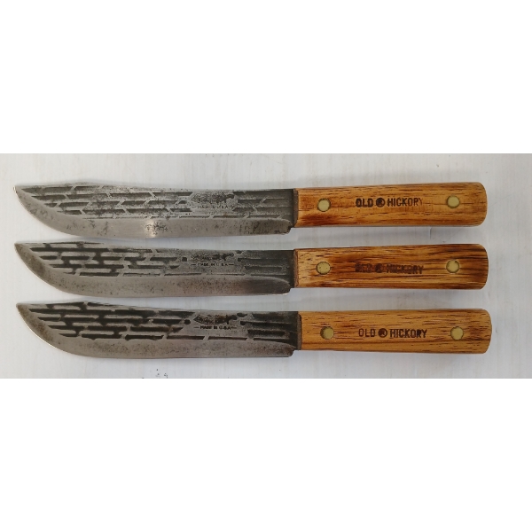 LOT OF 3 - OLD HICKORY BUTCHER KNIVES