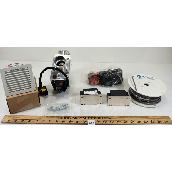 JOB LOT - INDUSTRIAL PARTS - INCL FILTER FAN, ALPHA WIRE, ASCO ENCLOSURE, ETC