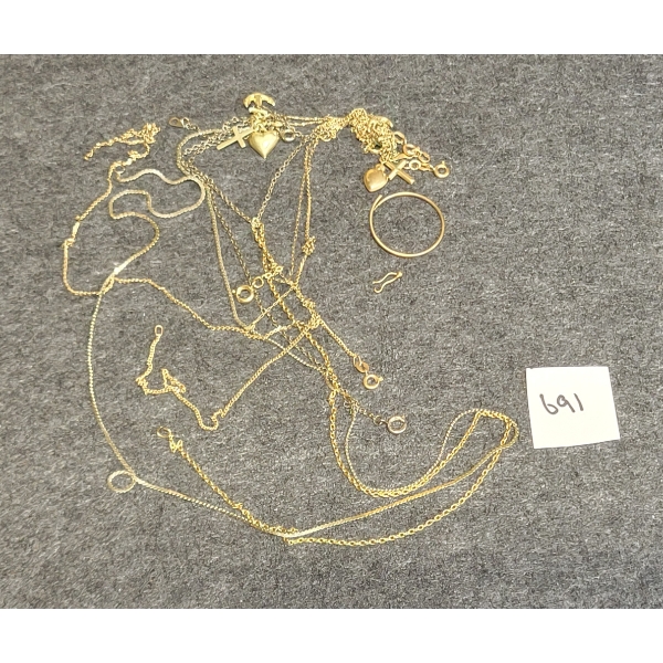 QTY OF MISC. GOLD JEWELRY PCS