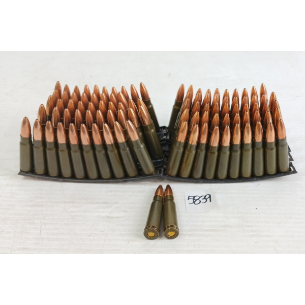 AMMO: 100X MILITARY ISSUED 7.62X39CAL W/ STRIPPER CLIPS