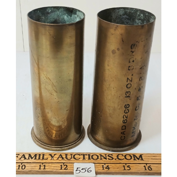 LOT OF 2 - 1952 & 1960 LARGE BRASS SHELLS
