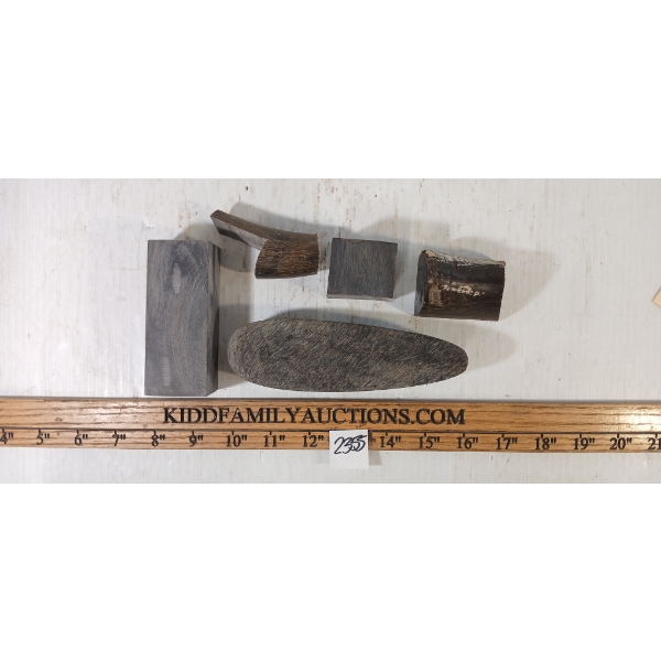 LOT OF 5 - CARVED HORN BUTT PLATE & PCS