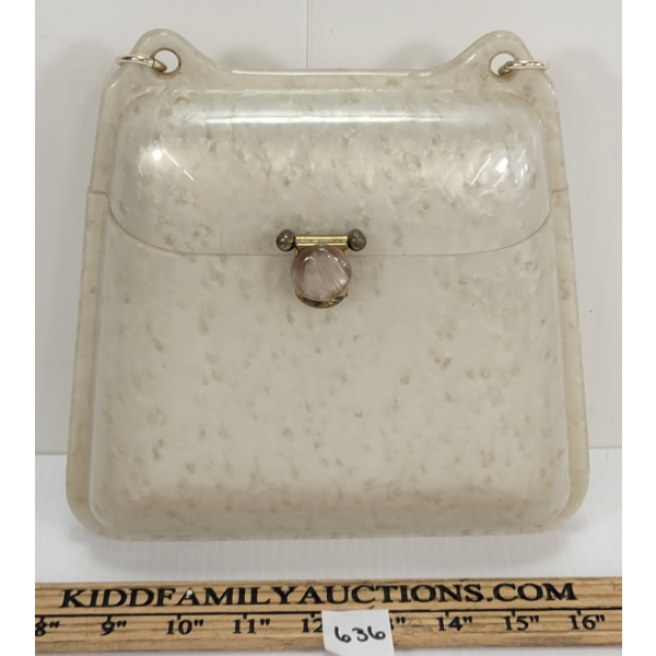 WOMENS LUCITE BOX PURSE