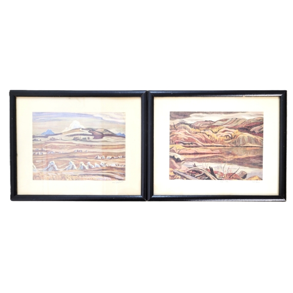 LOT OF 2 - ABSTRACT LANDSCAPES BY A.J. CASSON (1898-1992) - FRAMED PRINTS