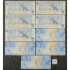 Image 2 : LOT OF 9 - 1986-2002 CDN $5 BANKNOTES - INCL CONSECUTIVE & UNCIRCULATED