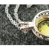 Image 5 : STERLING SILVER NECKLACE W/ PERIDOT & DIAMOND OVAL PENDANT