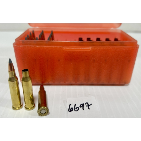 AMMO / BRASS: 17X LIVE & 27X BRASS .17 HORNET - RELOADS