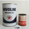 Image 1 : LOT OF 2 - TEXACO HAVOLINE MOTOR OIL & CITIES SERVICE ENGINE PREP QT & 4OZ CANS
