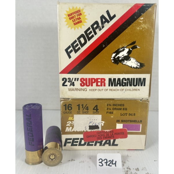 AMMO: 50X FEDERAL 16 GA 2-3/4 IN - #4