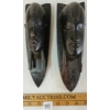 Image 1 : LOT OF 2 - AFRICAN CARVED EBONY WALL HANGING BUSTS