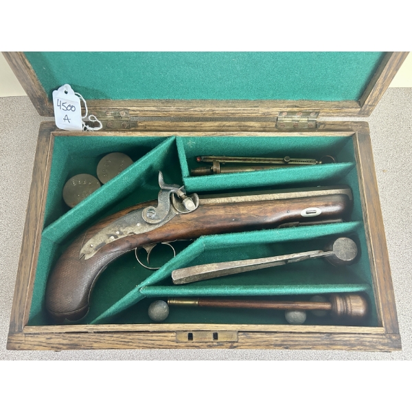 UNKNOWN MAKER BRITISH "MAN STOPPER" IN APPROX .65 CAL CAPLOCK - ANTIQUE CLASS