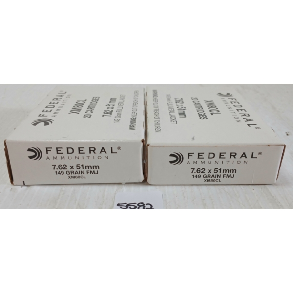 AMMO: 40X FEDERAL 7.62X51MM - 149GR - FMJ - SEALED