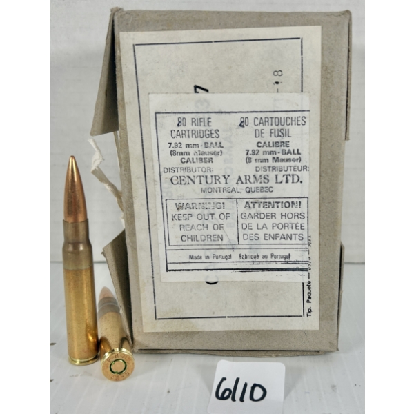 AMMO: 90X FNM 8 MM MAUSER - MILITARY FMJ