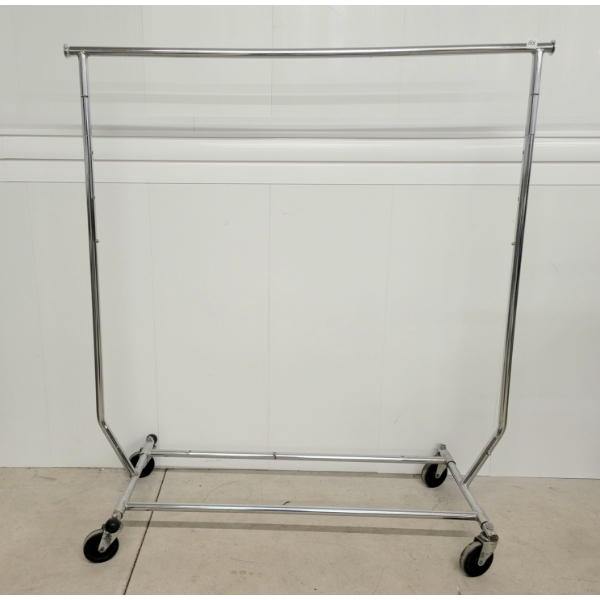 ROLLING CLOTHES RACK W/ EXTENDABLE ENDS