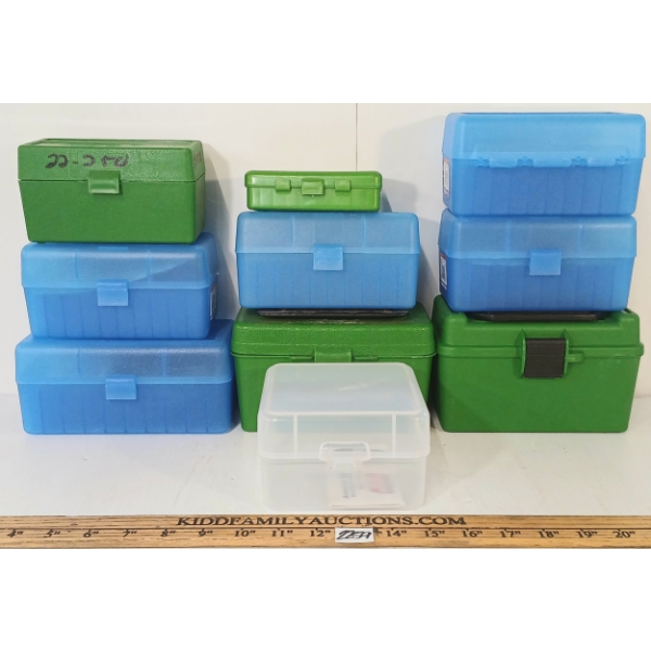 LOT OF 9 - AMMO RELOAD BOXES