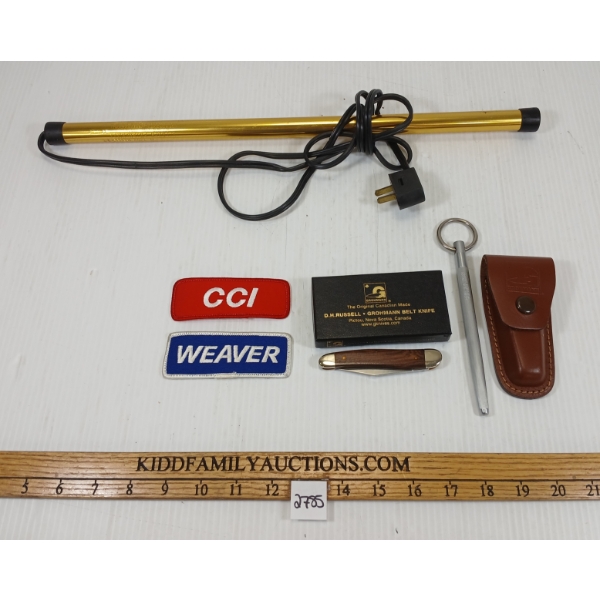 JOB LOT - GOLDENROD DEHUMIDIFIER - PATCHES & FOLDING KNIFE, ETC