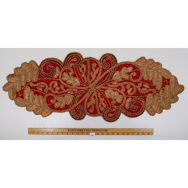INDIAN GLASS BEAD & COTTON TABLE RUNNER